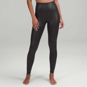 Lululemon Align High Rise Pants Leggings Shine Radiant Foil Black Size 2 NWT